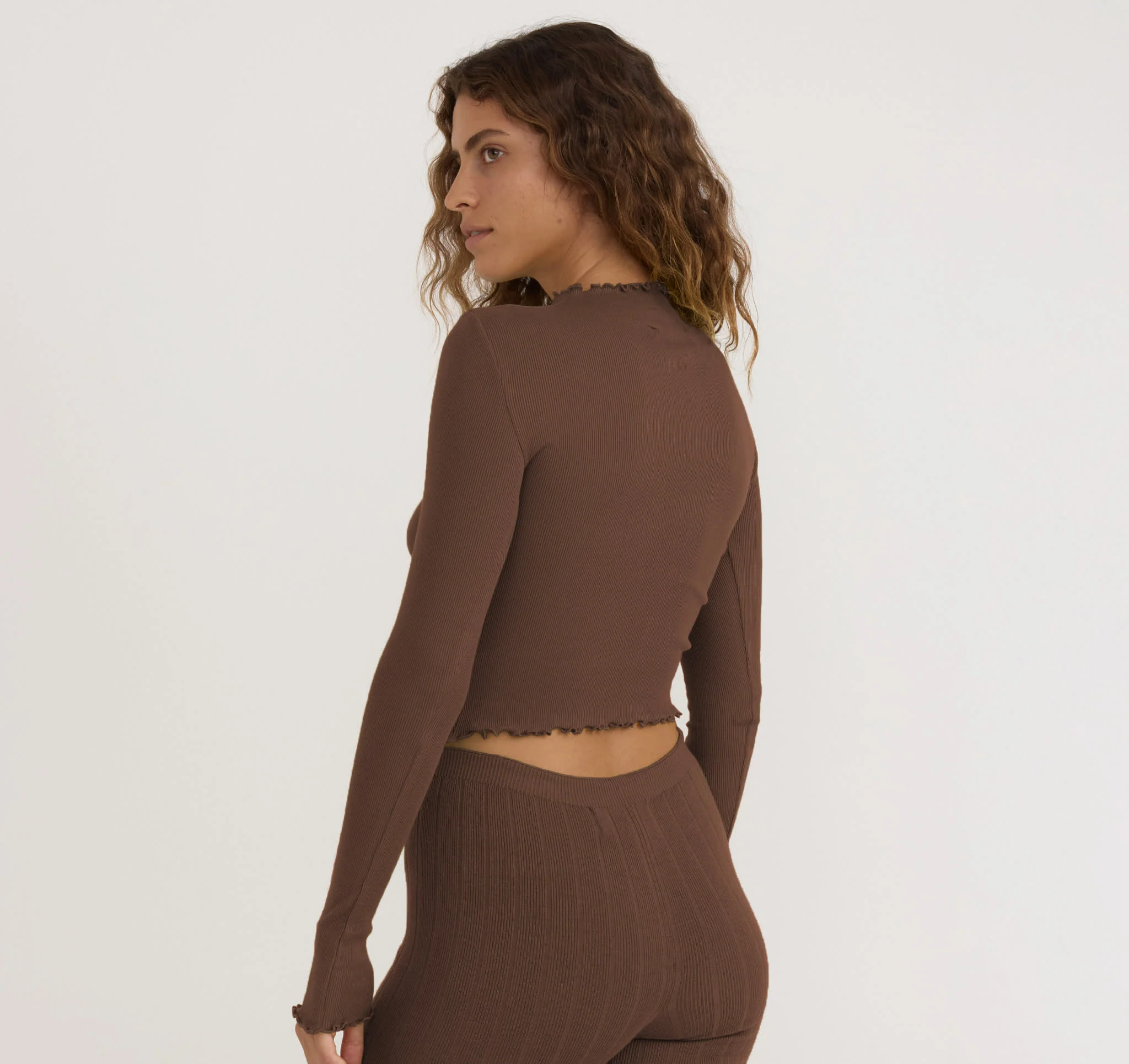 Core Rib Mock Neck Long Sleeve Tee - Image 2