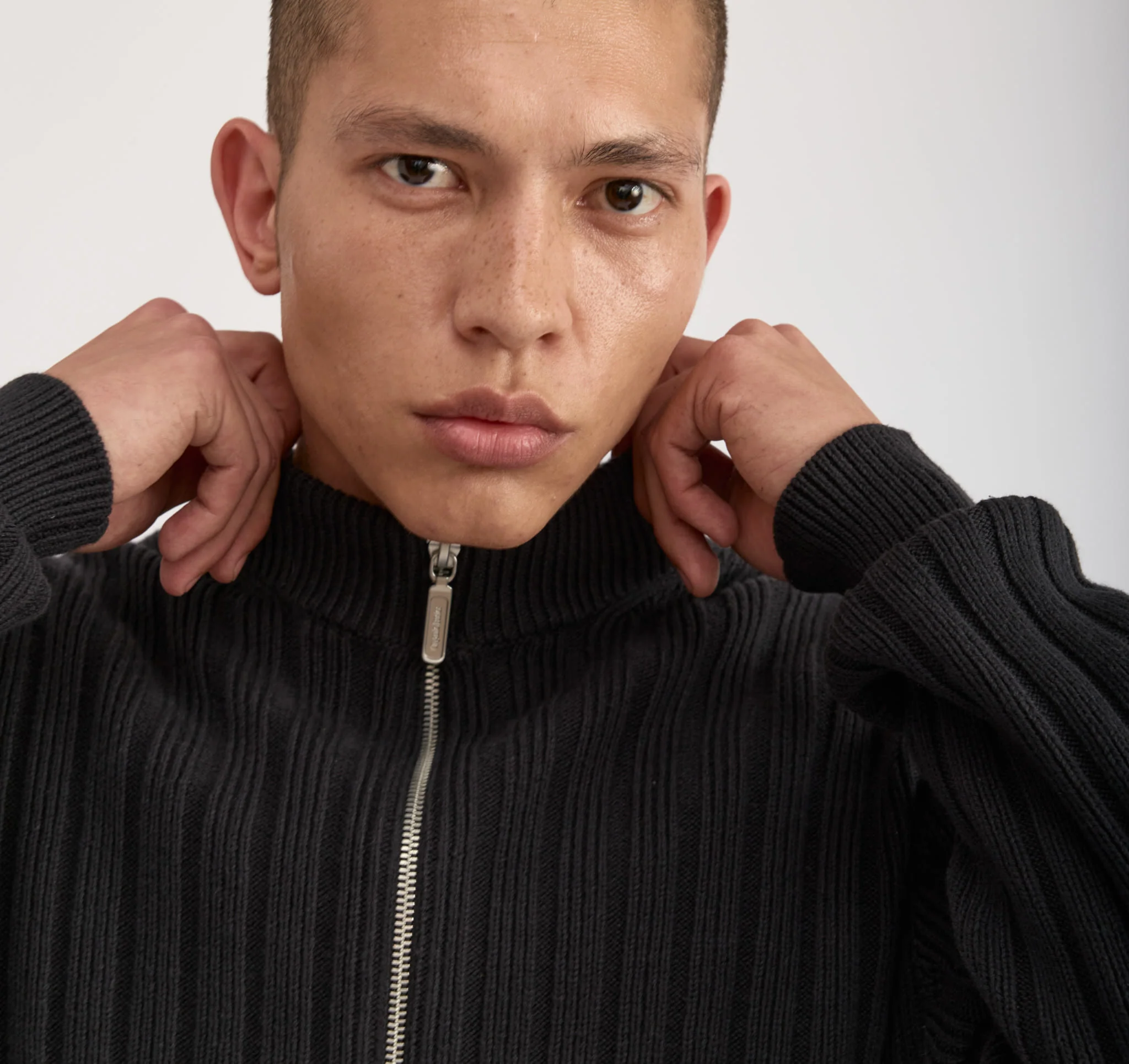 Soft Knit Rib Zip Track Jacket - Image 5