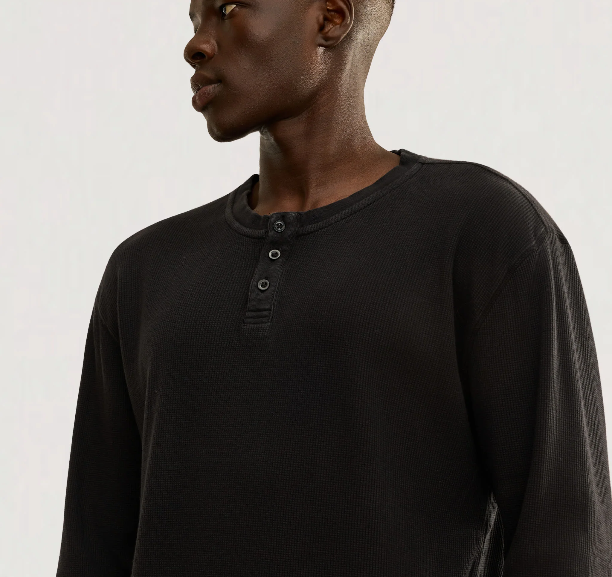 Waffle Henley Long Sleeve - Image 4