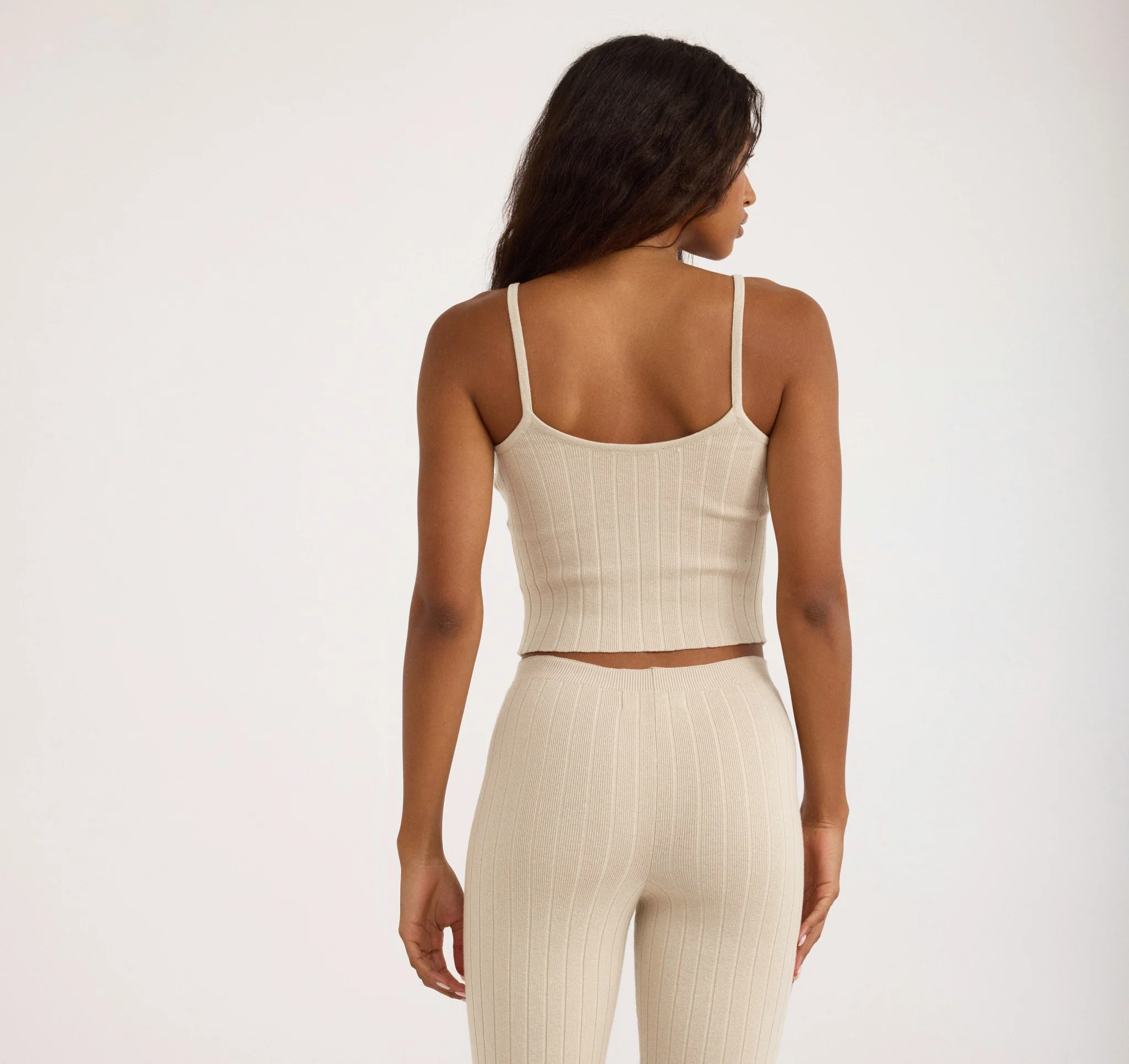 Soft Knit Rib Flare Pants - Image 4