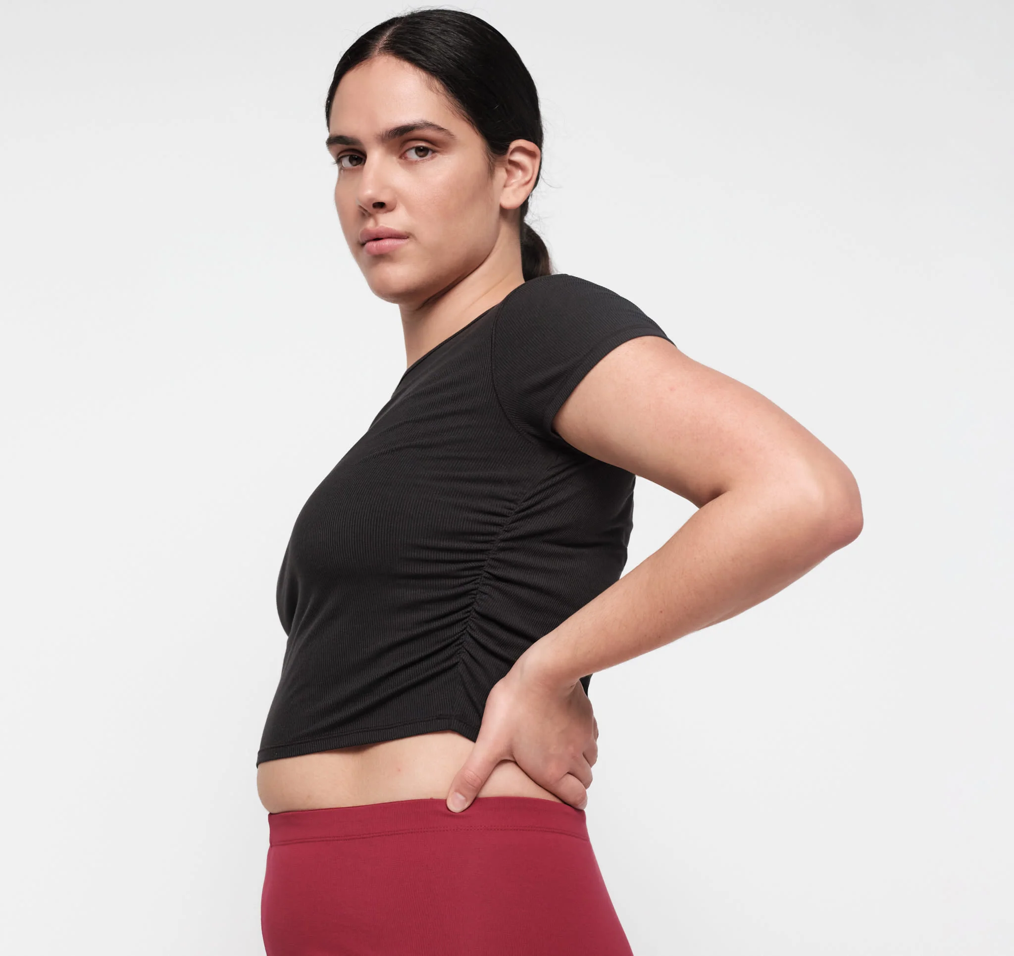 Active Rib Ruched Tee - Image 8