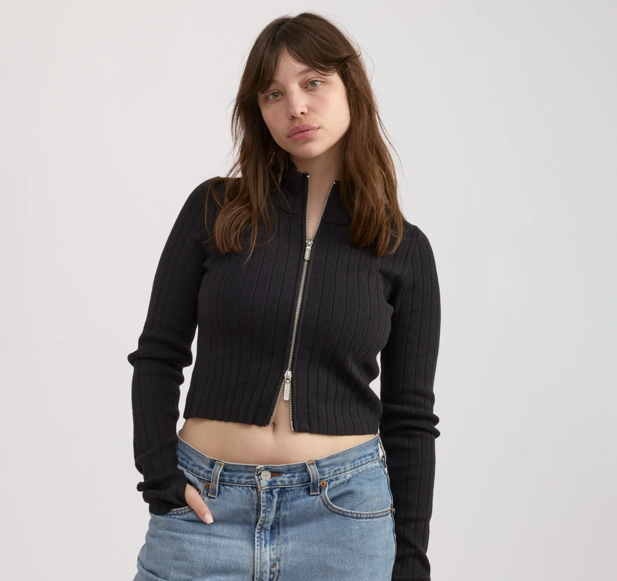 Soft Knit Rib Track Jacket - Image 2