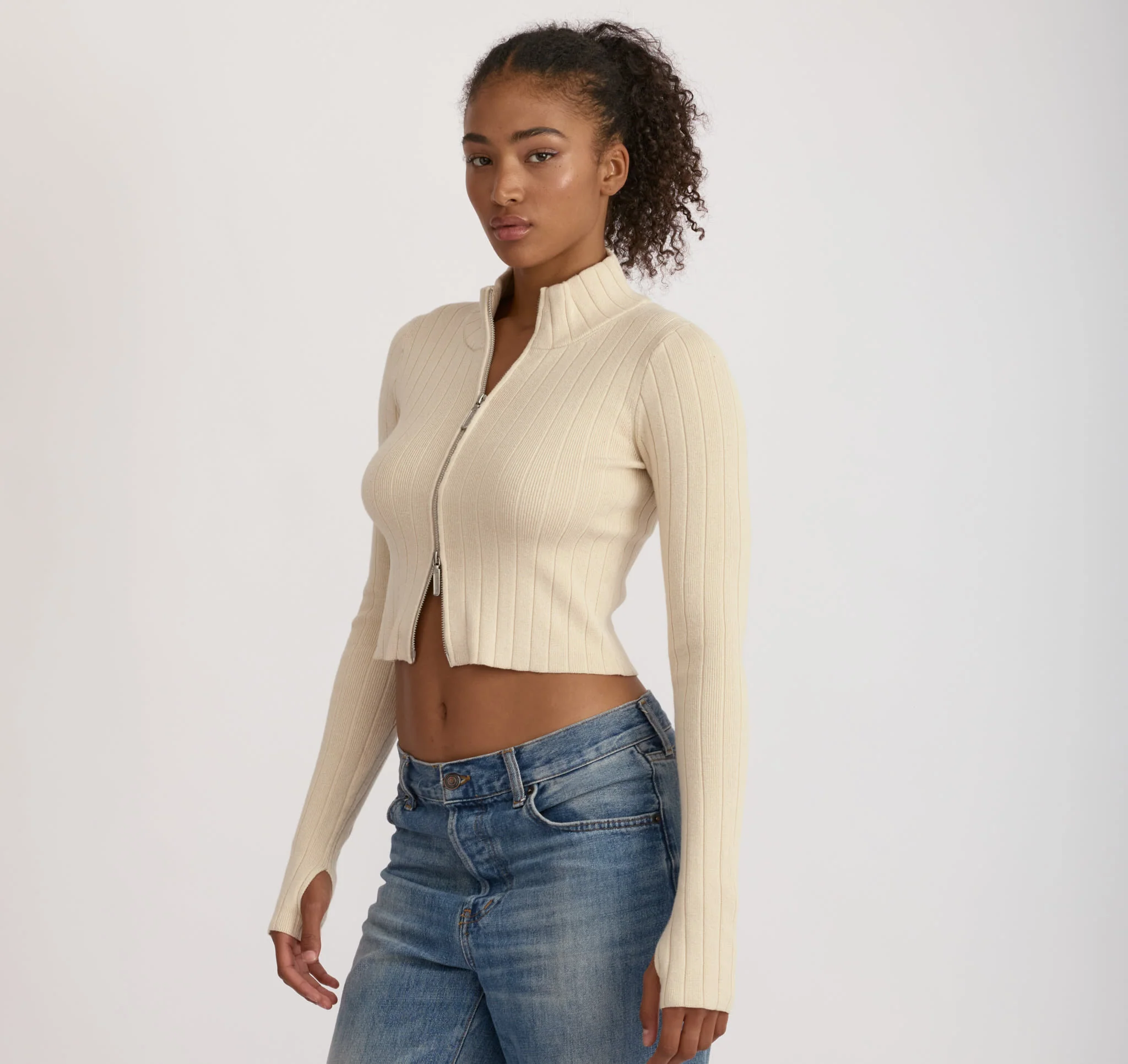Soft Knit Rib Track Jacket - Image 2